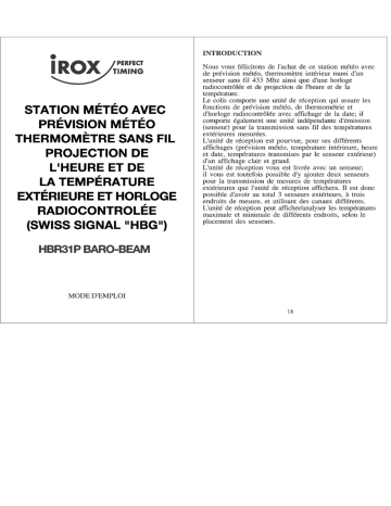 Manuel du propriétaire | Irox BAROBEAM Manuel utilisateur | Fixfr