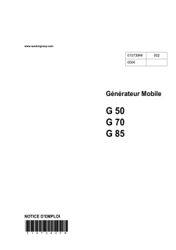 Wacker Neuson G85 Mobile Generator Manuel utilisateur