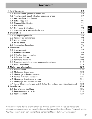 Manuel du propriétaire | Smeg SF4920MCX Manuel utilisateur | Fixfr