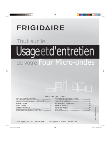 Manuel du propriétaire | Frigidaire FGBM185K Manuel utilisateur | Fixfr