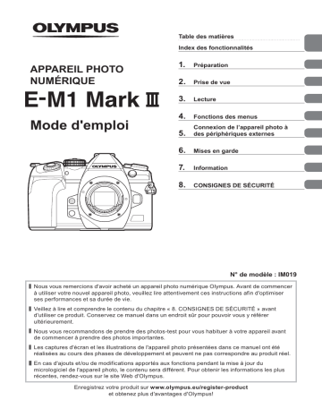 Olympus E-M1 Mark III Mode d'emploi | Fixfr