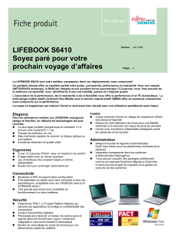 FUJITSU SIEMENS LIFEBOOK S6410 Manuel utilisateur