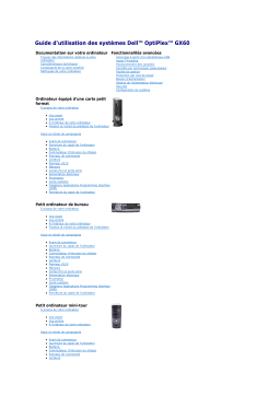 Dell OptiPlex GX60 desktop Manuel utilisateur