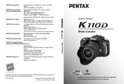 Pentax Série K-110D Mode d'emploi