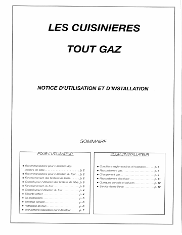 Manuel du propriétaire | sauter KG261XE1 Manuel utilisateur | Fixfr