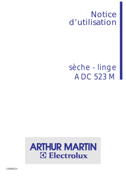 ARTHUR MARTIN ADC 523 M Manuel utilisateur