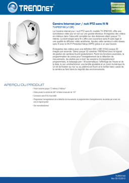 Trendnet TV-IP651WI Wireless Day / Night PTZ Network Camera Fiche technique