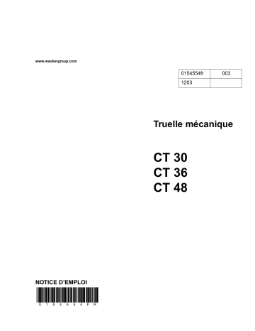 CT48AGT-E | CT48AGT | CT36AGT-E | CT48ADP-E | CT36AGP | CT36ADT-E | CT36ADT | CT36AGT | CT36AGP-E | CT30ADT-E | CT36ADP-E | CT36ADP | CT48ADP | CT48ADT-E | CT30ADT | CT48ADT | CT30AGT-E | CT30AGT | Wacker Neuson CT48AGP-E Gasoline Walk-behind Trowel Manuel utilisateur | Fixfr