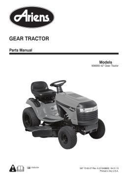 Ariens A175G42 Briggs and Stratton 42 in. 17.5 HP Gas 6-Speed Gear Front-Engine Lawn Tractor Manuel utilisateur