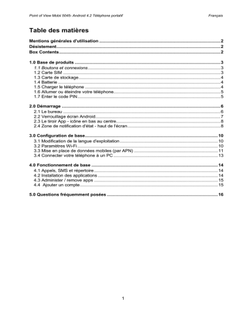 Mobii 5045 | Point of View MOB-5045 Mode d'emploi | Fixfr