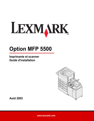 Manuel du propriétaire | Lexmark 5500 MFP OPTION Manuel utilisateur | Fixfr