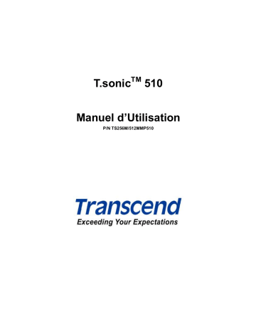 T Sonic 510 | Mode d'emploi | Transcend MP 510 Manuel utilisateur | Fixfr