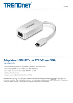 Trendnet TUC-VGA USB-C to VGA HDTV Adapter Fiche technique