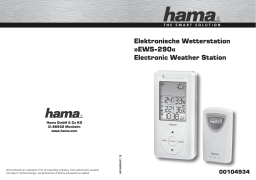 Hama 00104934 "EWS-290" Electronic Weather Station Manuel utilisateur