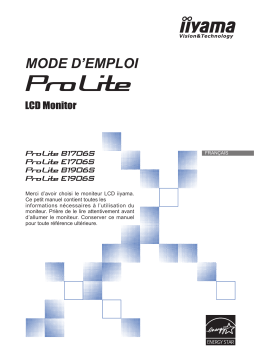 iiyama PROLITE B1706S Manuel utilisateur