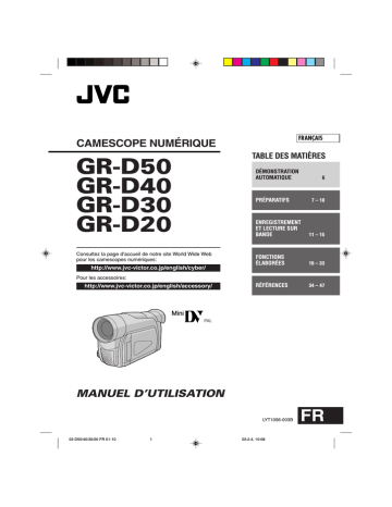 GR D20 | GR D40 | GR D30 | JVC GR D50 Manuel utilisateur | Fixfr