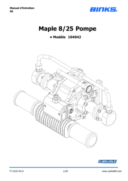 Binks Maple Pumps Manuel utilisateur
