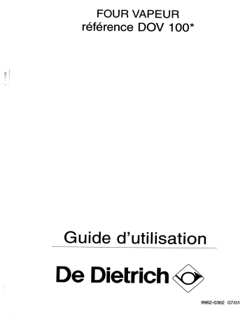 Manuel du propriétaire | De Dietrich DOV100WE1 Manuel utilisateur | Fixfr