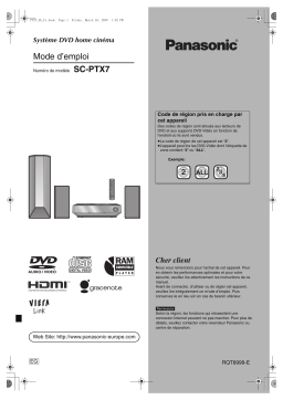 Panasonic SC-PTX7 Manuel utilisateur