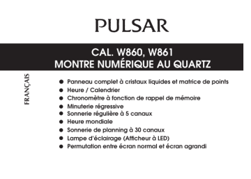 W861 | Mode d'emploi | Pulsar W860 Manuel utilisateur | Fixfr