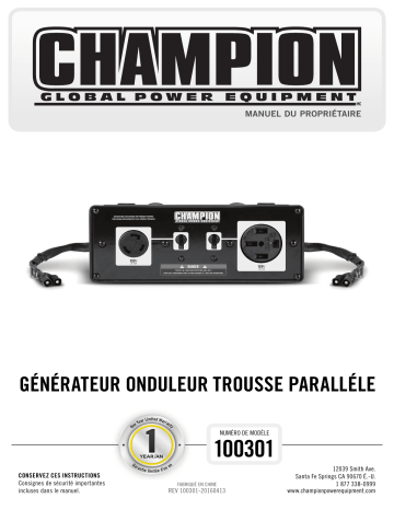 Champion Power Equipment 100301 Manuel utilisateur | Fixfr