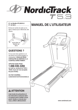 NordicTrack T 5.3 Treadmill Manuel utilisateur