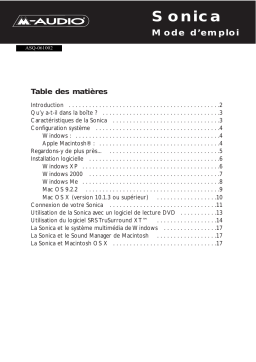 M-Audio SONICA USB Manuel utilisateur