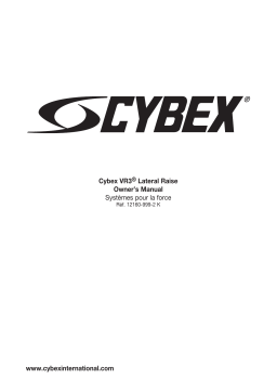 Cybex International 12160 LAT RAISE Manuel utilisateur