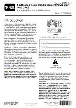 Toro Power Max Heavy Duty 1030 OHAE Snowthrower Manuel utilisateur
