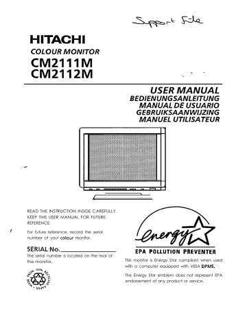 Manuel du propriétaire | Hitachi CM2111M Manuel utilisateur | Fixfr
