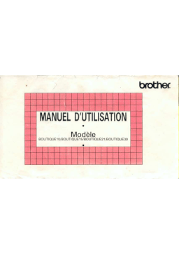 Brother BOUTIQUE 30 Manuel utilisateur