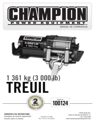 Champion Power Equipment 100124 Manuel utilisateur | Fixfr