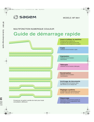 Manuel du propriétaire | Sagem MF 9841 Manuel utilisateur | Fixfr