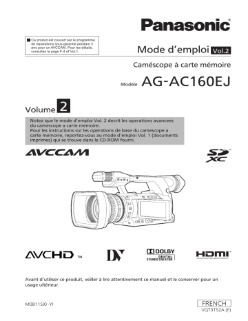 Manuel du propriétaire | Panasonic EVA1 SUPER 35MM Manuel utilisateur | Fixfr