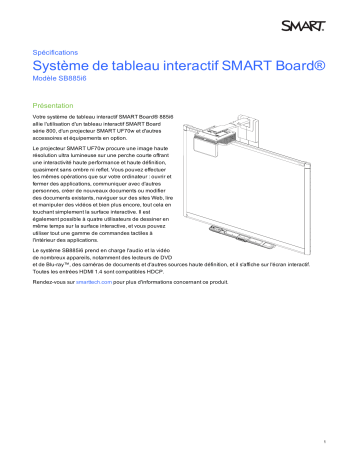 SMART Technologies UF70 (i6 systems) spécification | Fixfr