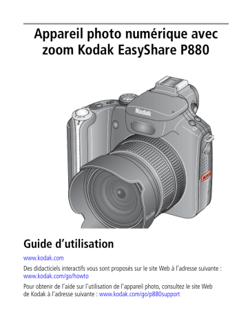 Mode d'emploi | Kodak EasyShare P880 Zoom Manuel utilisateur | Fixfr