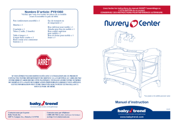 py81060 | Manuel du propriétaire | Baby Trend Nursery Center Playard Manuel utilisateur | Fixfr
