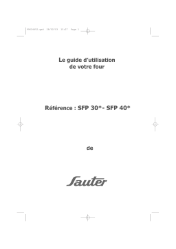 sauter SFP30BF1 Manuel utilisateur