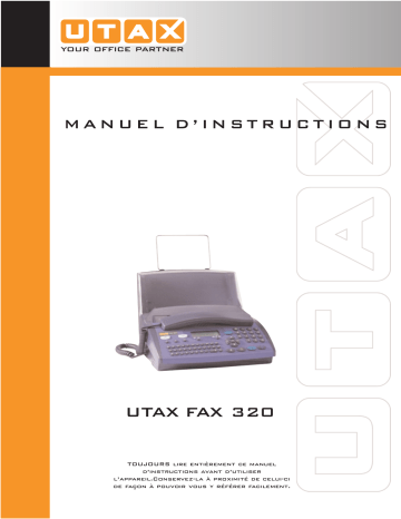 Mode d'emploi | Utax FAX 320 Fax System Manuel utilisateur | Fixfr