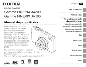 FinePix JX200 | Fujifilm FinePix JV100 Manuel utilisateur | Fixfr