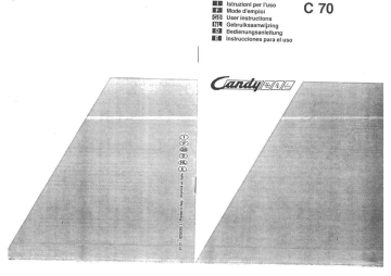 Manuel du propriétaire | Candy C 70 Manuel utilisateur | Fixfr