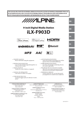 Alpine Electronics ILX-F903D Mode d'emploi