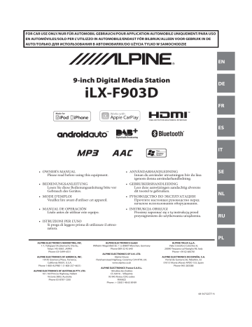 Alpine Electronics ILX-F903D Mode d'emploi | Fixfr