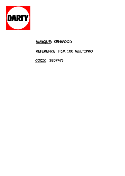 Kenwood FDM780 Manuel utilisateur
