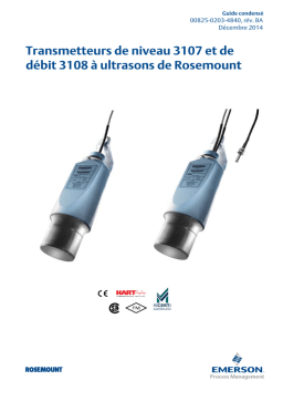 Rosemount 3107 transmetteurs de niveau et de débit 3108 à ultrasons Manuel utilisateur