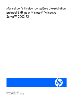 HP PROLIANT DL380 G5 SERVER Manuel utilisateur