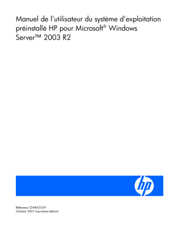 Manuel du propriétaire | HP PROLIANT DL380 G5 SERVER Manuel utilisateur | Fixfr