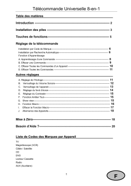 SUPPORTPLUS URC-L-1870 Manuel utilisateur