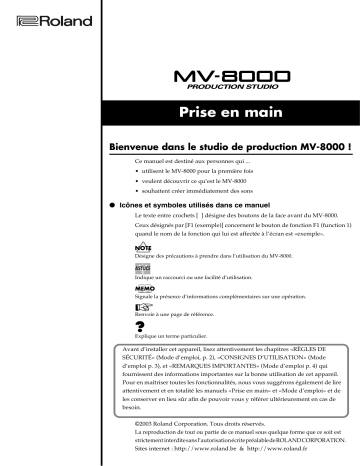 MV-8000 3.5 | Mode d'emploi | Roland MV-8000 Manuel utilisateur | Fixfr