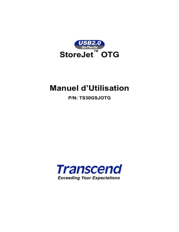 Manuel du propriétaire | Transcend TS30GSJOTG Manuel utilisateur | Fixfr